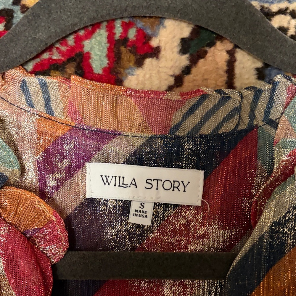 Colorful Chevron Ruffle Mini Dress - Picture 2 of 2